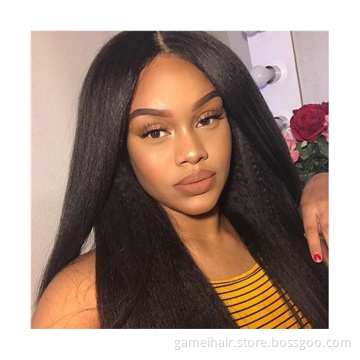 For Black Women Kinky Straight Raw Indian Virgin Human Hair Glueless Hd Full Lace Front Wig Cheap Transparent Lace Frontal Wig